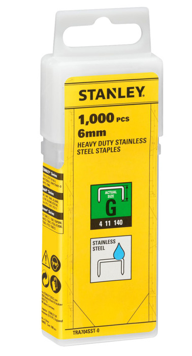 Stanley hæfteklammer type G 6 mm 1000 stk.